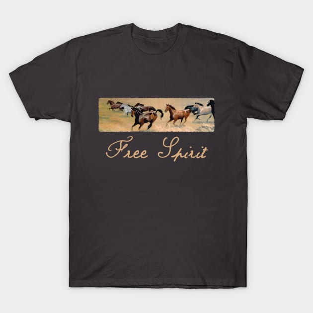 Free Spirit Horses Running T-Shirt by MelissaJBarrett